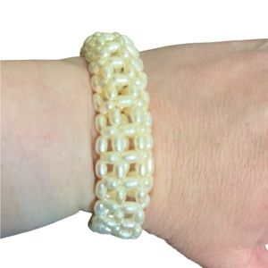 Lee Sands Cultured Pearl Stretchy Bracelet